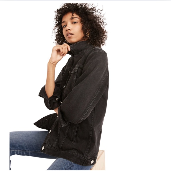 adidas Jackets & Blazers - Madewell Oversized Jean Jacket in Lunar Wash.